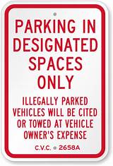 Pictures of Designated Parking Signs