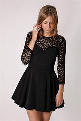 Black Long Sleeve Semi Formal Dress Pictures