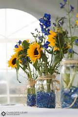 Blue And Yellow Flower Arrangements Photos