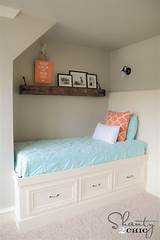 Bed Frame With Built In Shelves Images