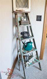 Rustic Ladder Shelf Pictures