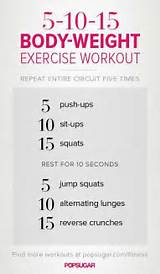 Pictures of Quick Exercise Routine