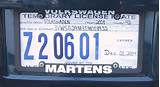 Images of Temporary Car License Plate