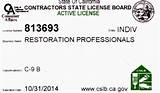 Contractors License In California Pictures
