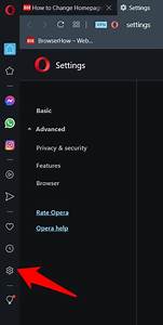 Opera Browser's Website Blocking Settings