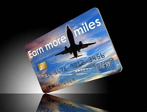 Credit Card That Rewards Users With Airline Miles And Points Stock