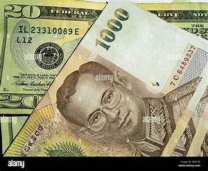 April 22 2013 Bangkok Thailand Us Dollars And Thai Baht The Thai
