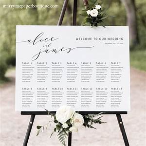 Elegant Wedding Seating Chart Template Modern Seating Plan Printable