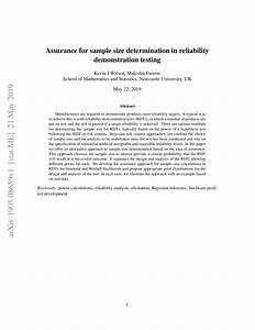 Assurance For Sample Size Determination In Reliability Demonstration