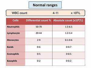 White Blood Cell Count Levels Chart