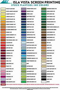 Ink Color Chart Isla Vista Screen Printing Embroidery