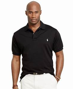 Polo Ralph Big And Performance Mesh Polo Shirt In Black For