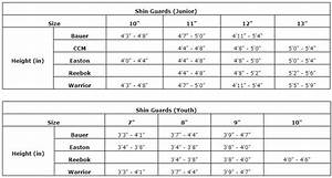 Hockey Shin Guards Size Chart