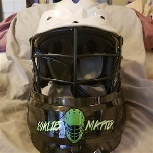 used cascade cpv r goalie helmet with cascade tp s throat guard