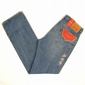 Levis 505 Jeans New Size 32 X 34 Medium Blue Stretch Mens Straight Zip