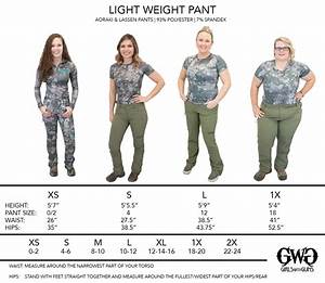 Size Chart Lightweight Pants Girls With Guns