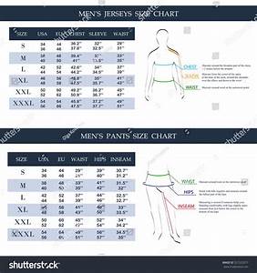 Men 39 S Jerseys Size Chart Men 39 S Pants Size Chart Measurement Diagram