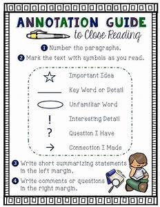 Annotation Guide To Close Reading Close Reading Bookmark Poster