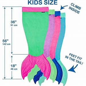Blankie Tails Kids Mermaid Blanket Size Chart Kids Mermaid Blanket