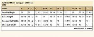 Tuffrider Breeches Com Size Charts Boots Great Lakes Tack Horse