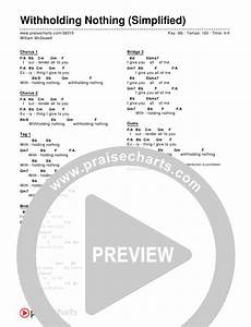 Withholding Nothing Simplified Chords Pdf Praisecharts