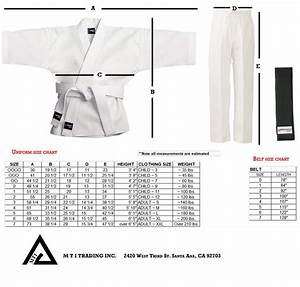 Uniform Size Chart Mti Trading Inc