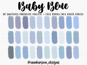 Baby Blue Procreate Palette 30 Hex Color Codes Instant Digital