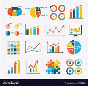 Infographic Set Graph And Charts Diagrams Vector Image My Girl