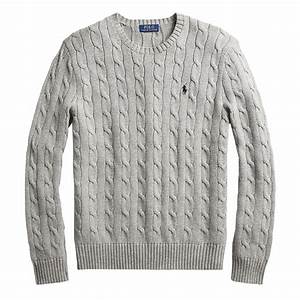 Polo Ralph Cotton Cable Knit Sweater Grey Heather The Sporting