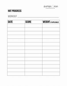 Workout Progress Chart Templates At Allbusinesstemplates Com