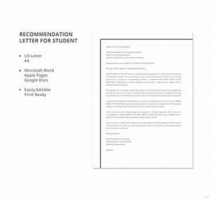 Free Recommendation Letter Template For Student In Microsoft Word