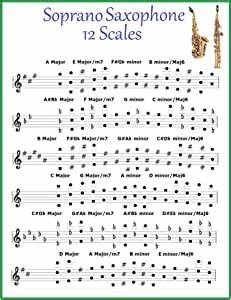 Amazon Com Soprano Saxophone Chart 12 Scales For Sax Musical