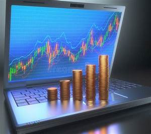 Stock Chart Gold Coins Stock Photo Image Of Online Gold 68445972