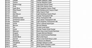 Beads List Chart Conversion Of Mill Hill Seed Beads To Toho Beads