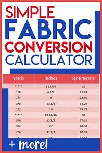 Fabric Conversion Calculator In 2021 Fashion Sewing Projects Sewing