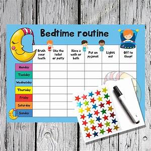 Bedtime Routine A4 Reward Chart Rewarding Designs