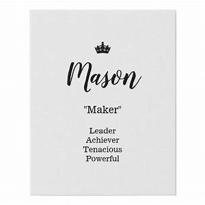 Name Meaning Canvas Picture Mason Zazzle Com In 2021 Names With