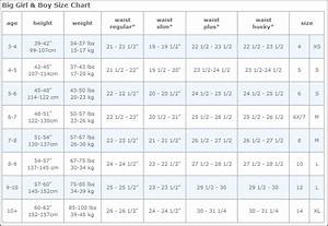 Various Size Charts Children 39 S Place Girls Pants Size Chart