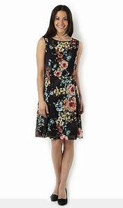 Ronni Fit And Flare Printed Stretch Lace Dress Qvc Uk