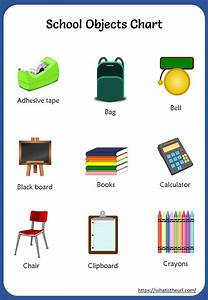 Printable School Objects Chart Preschool Art Activities Charts For