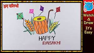 Vaisakhi Drawing Idea For Poster How To Draw Baisakhi Greeting Card