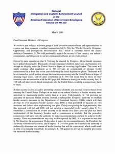 Letter From National Immigration And Customs Enforcement Council To