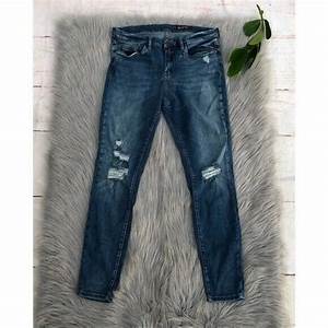Women Blank Nyc Destroyed Skinny Blue Jeans Stud Pocket 31 Blanknyc