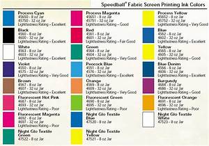 Speedball Fabric Ink Color Chart