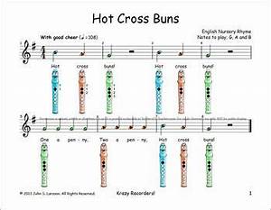 Easy Recorder Sheet Music Cross Buns Education Pinterest