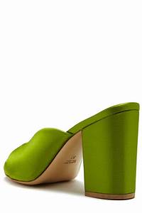 Knotted Toe Mule Green Satin Leather Lining And Sole 105mm