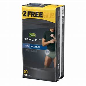 depend real fit for men size l xl 20 count meijer grocery