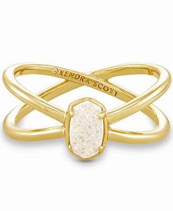 kendra scott 14k gold plated drusy stone crisscross double band ring