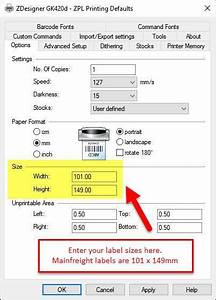 How Do I Change The Label Size Settings For My Zebra Printer Freman Help