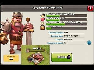 Clash Of Clans Barbarian King Upgrade To Level 7 And Attack Youtube
